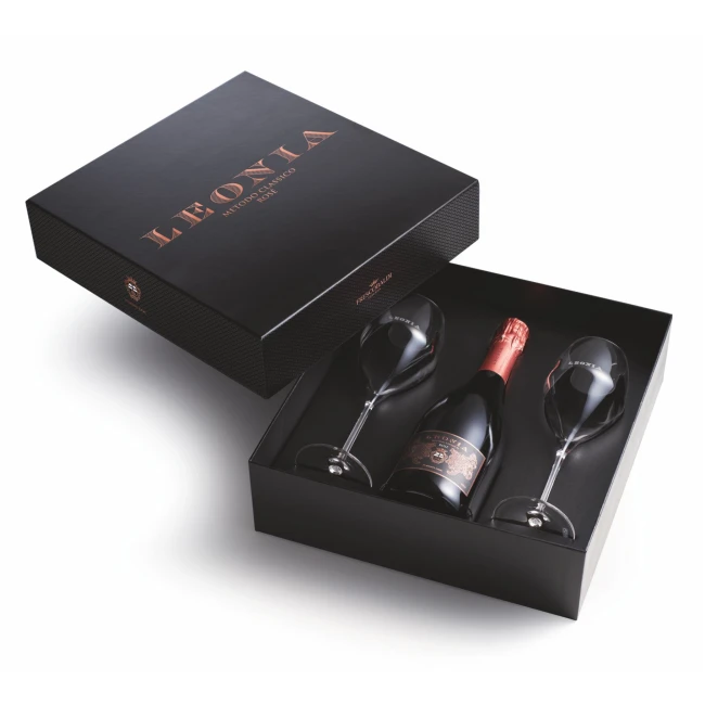 Vin Spumant Rose Brut Millesimato Leonia Doc 0.75l + Pahare